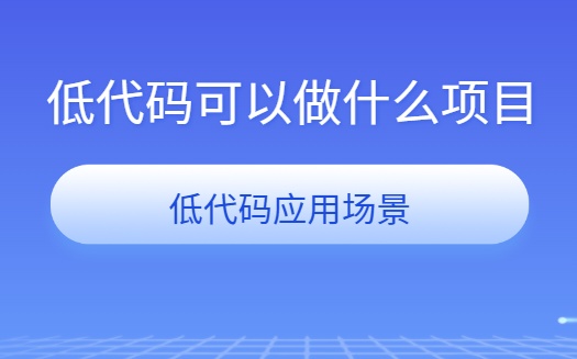 低代码可以开发哪些项目