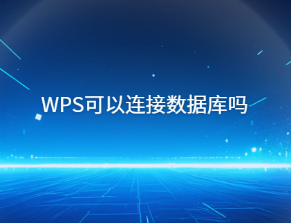 wps可以连接数据吗