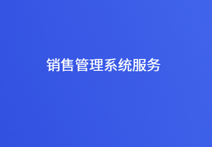 销售管理系统定制服务