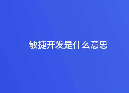 敏捷开发是什么意思 