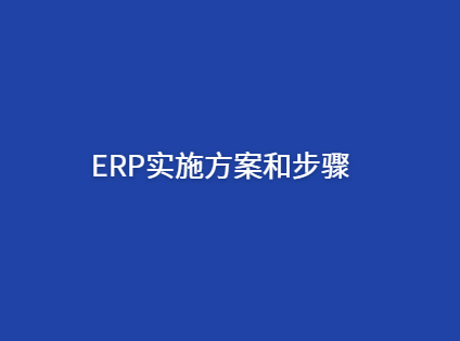 ERP系统项目实施解决方案