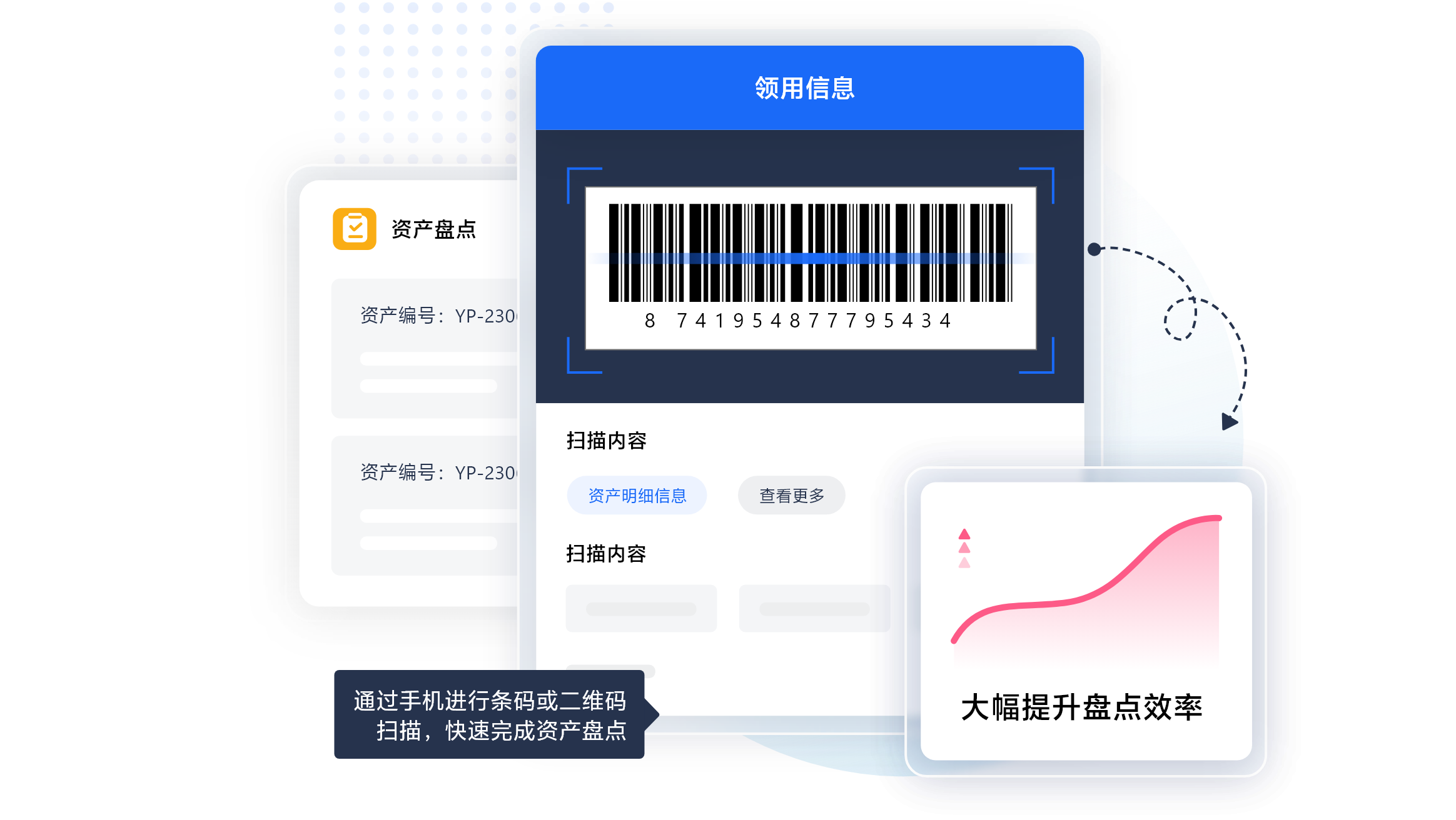 白码简易资产管理系统功能特点：扫码盘点更精准高效