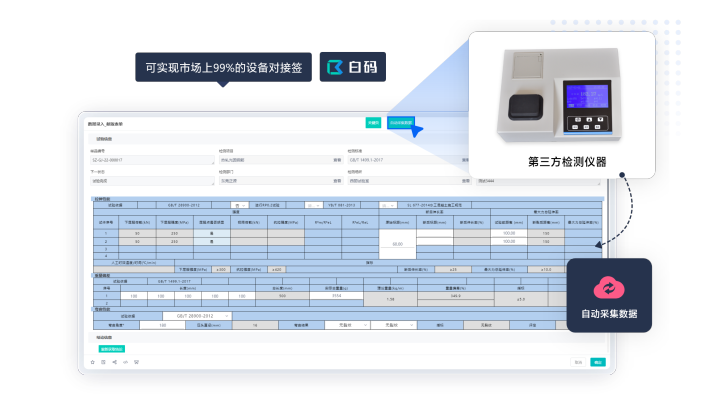 白码第三方LIMS实验室管理系统功能: 4大数采设备自动采集/仪器数采